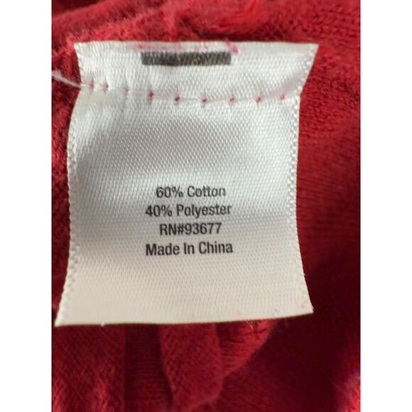 A.N.A Size XL Mock Neck Ribbed Cotton Blend Sweater Red Pullover Casual - Picture 7 of 9